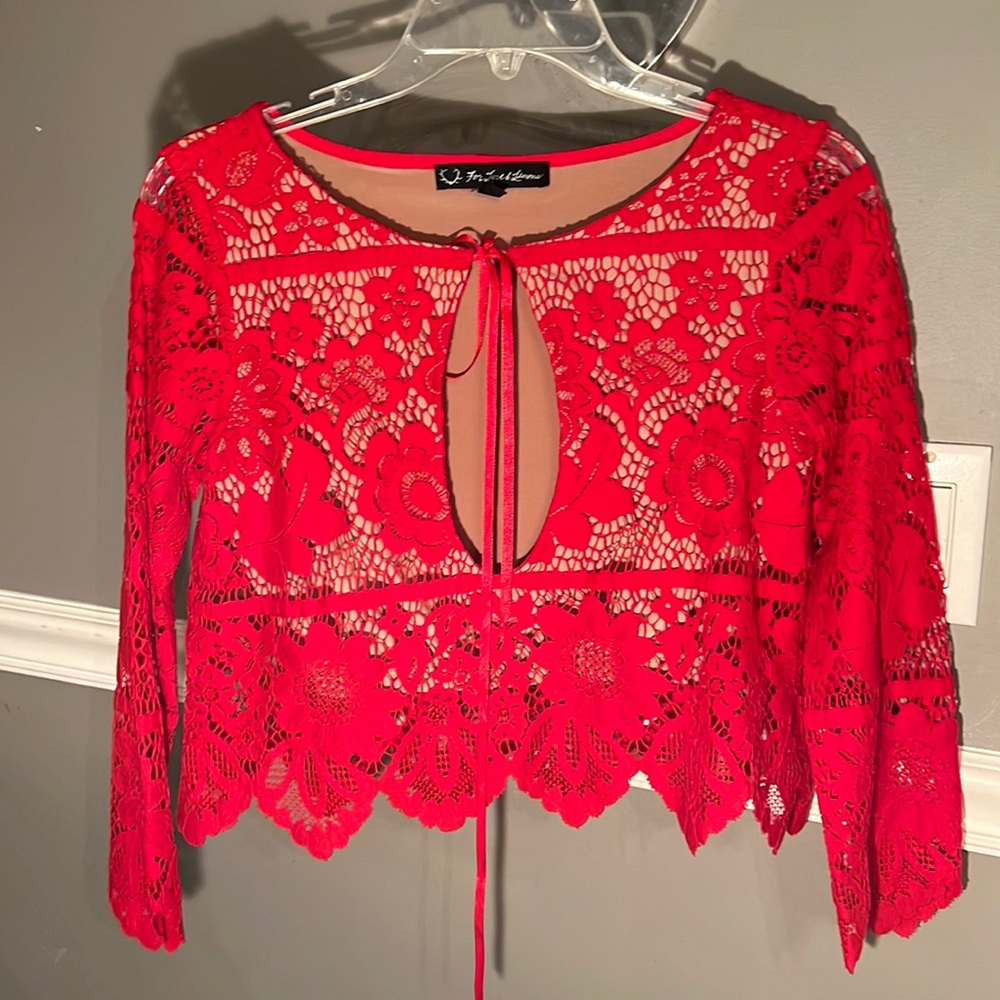 Red Lace for love and lemons top